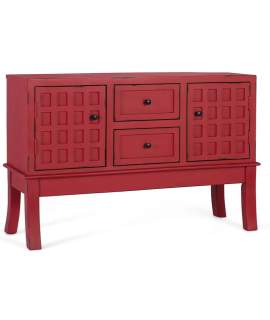 Aparador Oriental Rojo 2 Puertas 2 Cajones - Serie Akai