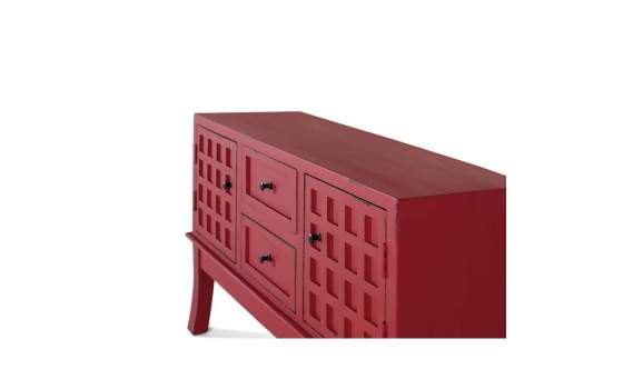 Aparador Oriental Rojo 2 Puertas 2 Cajones - Serie Akai