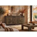 Aparador Oriental Rustico 4 Puertas 4 Cajones - Serie Agarden