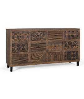 Aparador Oriental  Tallado 12 Cajones Serie Agard