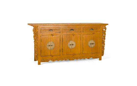 Aparador Oriental Vintage Ocre 6 Puertas 3 Cajones Serie Aeriast Aparador Oriental Vintage Ocre 6 Puertas 3 Cajones Serie Aeriast