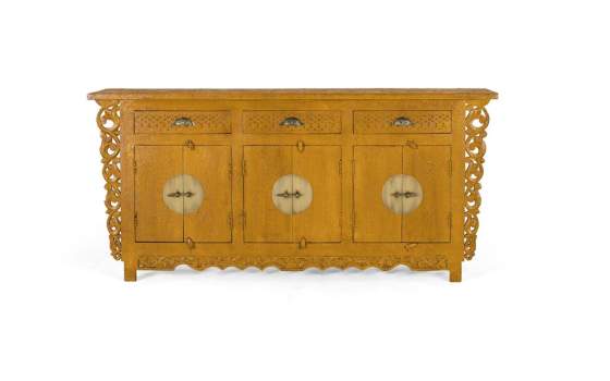 Aparador Oriental Vintage Ocre 6 Puertas 3 Cajones Serie Aeriast Aparador Oriental Vintage Ocre 6 Puertas 3 Cajones Serie Aeriast