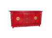 Aparador Oriental Vintage Rojo 4 Puertas 3 Cajones Aeriast