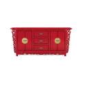 Aparador Oriental Vintage Rojo 4 Puertas 3 Cajones Aeriast