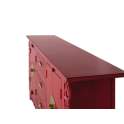 Aparador Oriental Vintage Rojo 4 Puertas 3 Cajones Aeriast