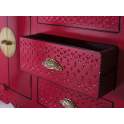 Aparador Oriental Vintage Rojo 4 Puertas 3 Cajones Aeriast