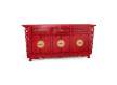 Aparador Oriental Vintage Rojo 6 Puertas 3 Cajones Aeriast