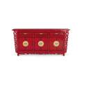 Aparador Oriental Vintage Rojo 6 Puertas 3 Cajones Aeriast