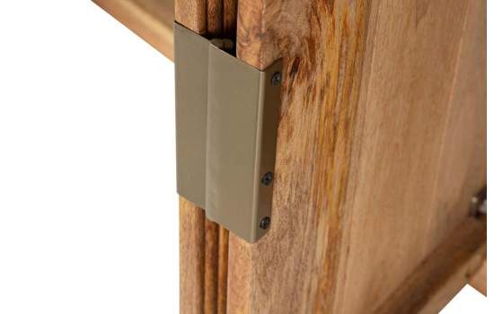 Aparador Ovalado Madera Mango y Marmol Serie Tyla