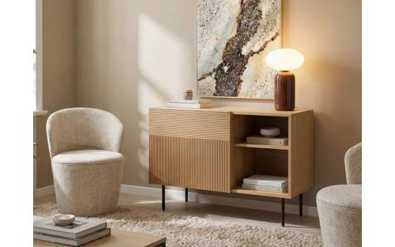 Aparador Pequeño 1 Puerta y Hueco con Estantes Serie Bester