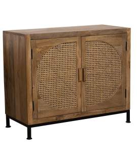 Aparador Pequeño 2 Puertas Madera Mango y Rejilla Anatial