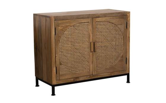 Aparador Pequeño 2 Puertas Madera Mango y Rejilla Anatial