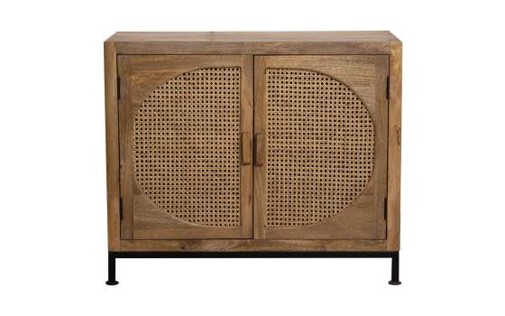 Aparador Pequeño 2 Puertas Madera Mango y Rejilla Anatial