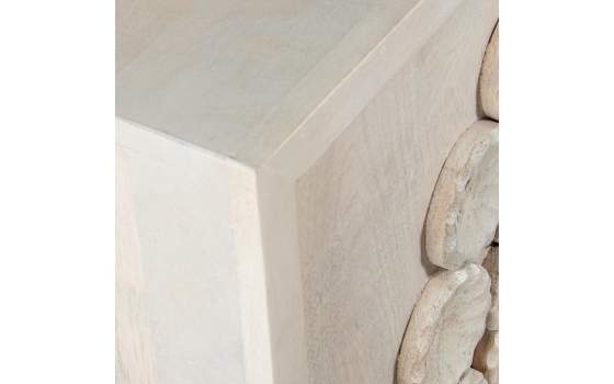 Aparador Pequeño Madera Mango Color Blanco Serie Agaz