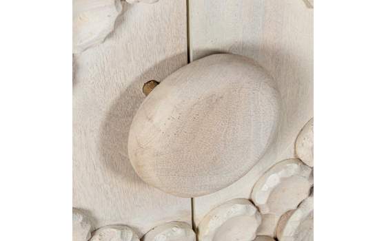 Aparador Pequeño Madera Mango Color Blanco Serie Agaz