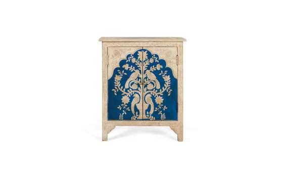 Aparador Pequeño Oriental 2 Puertas Decoracion Floral Arfian