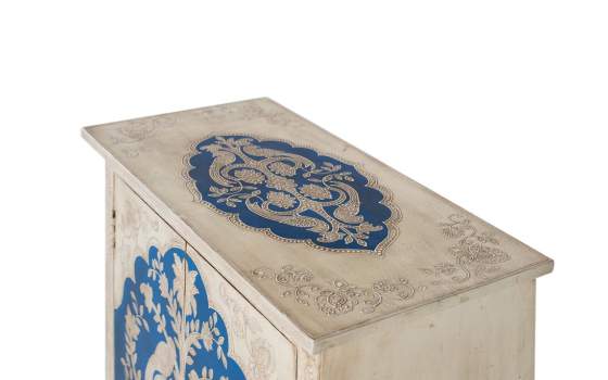 Aparador Pequeño Oriental 2 Puertas Decoracion Floral Arfian