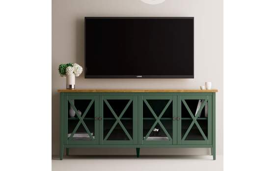 Aparador Provenzal 4 Puertas Acristaladas Cruz Adismu