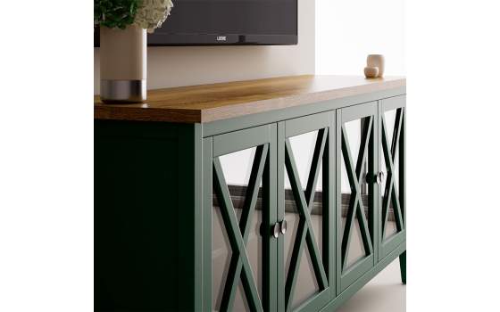 Aparador Provenzal 4 Puertas Acristaladas Cruz Adismu