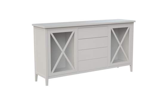 Aparador  Provenzal Blanco 2 Puertas Cristal 4 Cajones Adismu Aparador  Provenzal Blanco 2 Puertas Cristal 4 Cajones Adismu