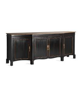 Aparador Provenzal Jussac Grande en Negro 4 Puertas Serie Zenica