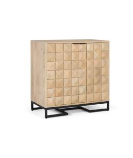 Aparador Recibidor 2 Puertas Madera y Base Metalica Anuarte