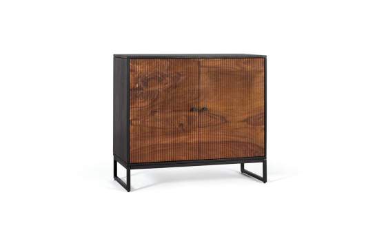 Aparador Recibidor Industrial  2 Puertas Acanaladas Serie Ariost