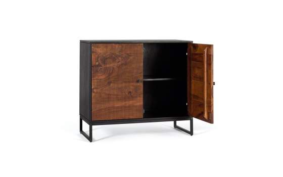 Aparador Recibidor Industrial  2 Puertas Acanaladas Serie Ariost