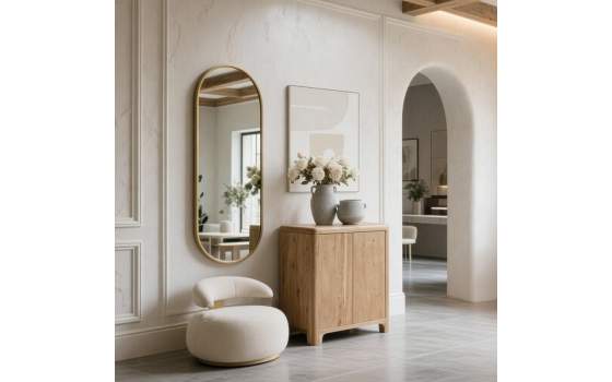 Aparador Recibidor Madera Acacia Natural Serie Anzar