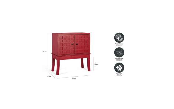 Aparador Recibidor Oriental Rojo 2 Puertas - Serie Akai