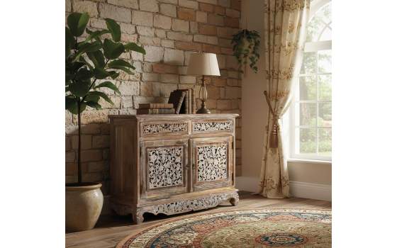 Aparador Rustico 2 Puertas 2 Cajones Blanco Decape Amored