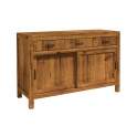 Aparador Rustico 2 Puertas Correderas 3 Cajones en Pino