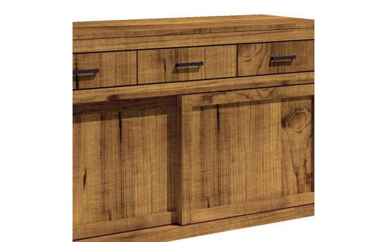 Aparador Rustico 2 Puertas Correderas 3 Cajones en Pino