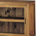 Aparador Rustico 2 Puertas Correderas Acristaladas Madera Pino