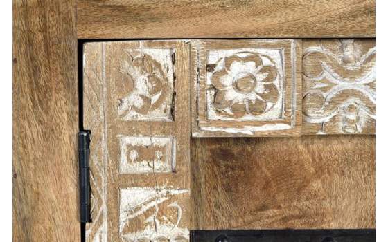 Aparador Rustico 2 Puertas Decoradas con Tallas y Metal Albalda