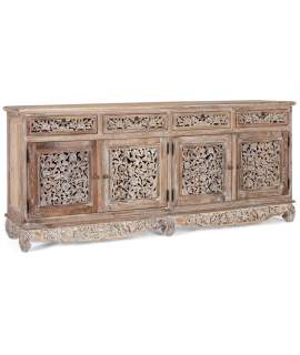 Aparador Rustico 4 Puertas 4 Cajones Blanco Decape Amored