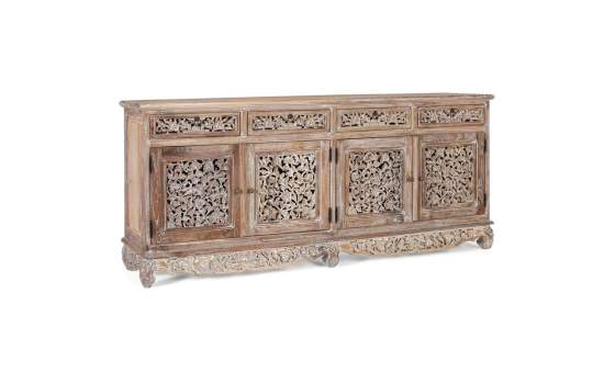 Aparador Rustico 4 Puertas 4 Cajones Blanco Decape Amored