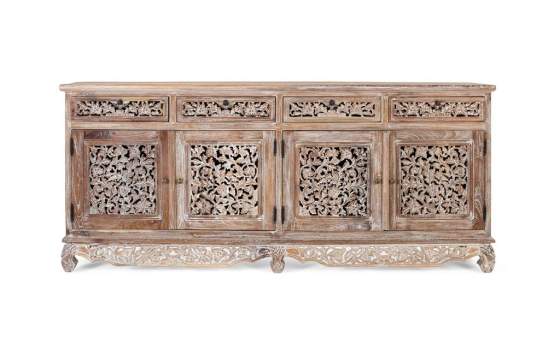 Aparador Rustico 4 Puertas 4 Cajones Blanco Decape Amored