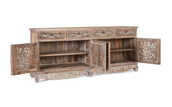 Aparador Rustico 4 Puertas 4 Cajones Blanco Decape Amored