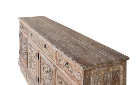 Aparador Rustico 4 Puertas 4 Cajones Blanco Decape Amored