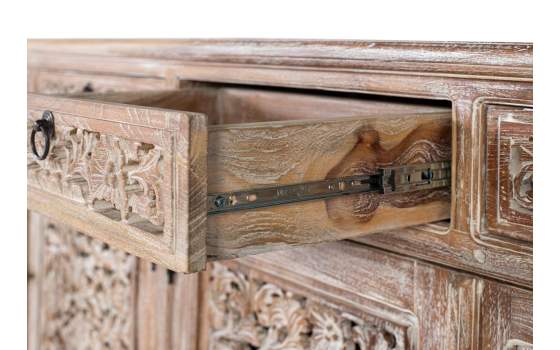 Aparador Rustico 4 Puertas 4 Cajones Blanco Decape Amored