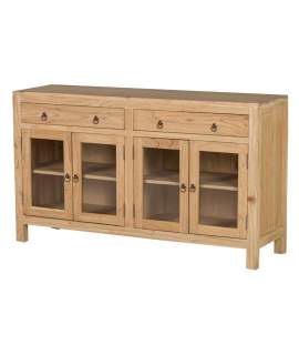 Aparador Rustico 4 Puertas Acristaladas 2 Cajones  Apelby