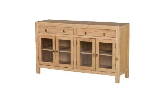 Aparador Rustico 4 Puertas Acristaladas 2 Cajones  Apelby