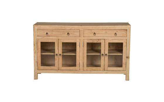 Aparador Rustico 4 Puertas Acristaladas 2 Cajones  Apelby
