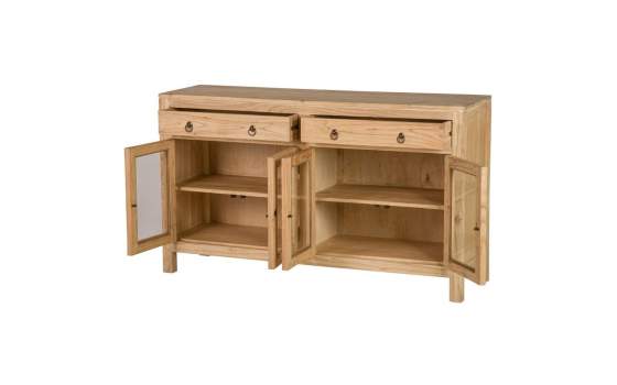 Aparador Rustico 4 Puertas Acristaladas 2 Cajones  Apelby
