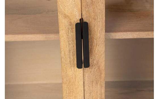 Aparador Rustico 4 Puertas Acristaladas Madera Marmol Felo