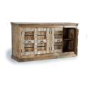 Aparador Rustico 4 Puertas Decoradas con Tallas y Metal Albalda