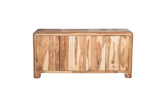 Aparador Rustico Cantos Redondos 4 Puertas Acacia Serie Anzar