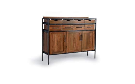 Aparador Rustico Industrial 8 Cajones 3 Puertas Adeatas