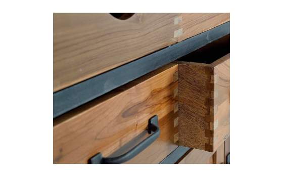 Aparador Rustico Industrial 8 Cajones 3 Puertas Adeatas